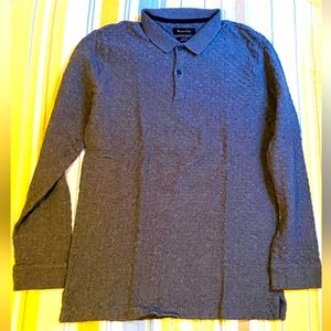 Textured Long Sleeved Polo for Men
